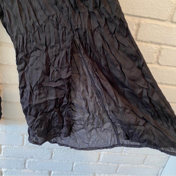 Anthropologie Elevenses Black Front Slit Cropped Wide Pants Size XS - Picture 8 of 14